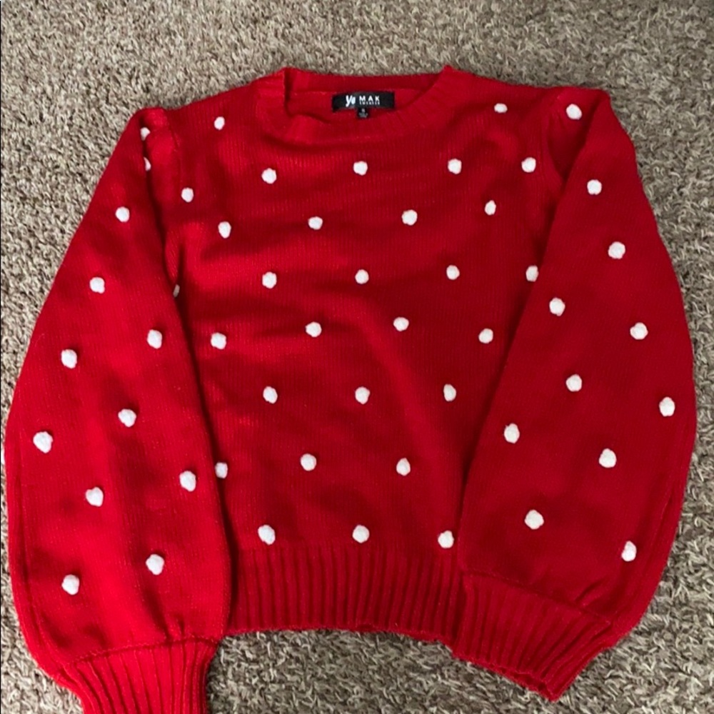 Red Pom sweater